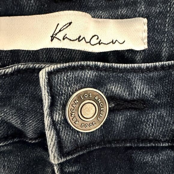 KanCan Medium Rise Distressed Denim Shorts with Frayed Hem Size 28 - Picture 5 of 11